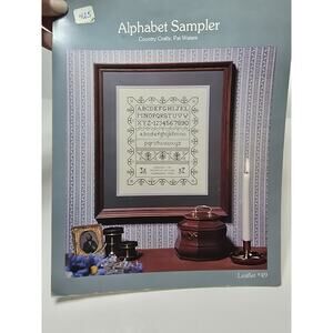 Country Crafts Alphabet Sampler Cross Stitch Pattern Pat Waters Leaflet 49